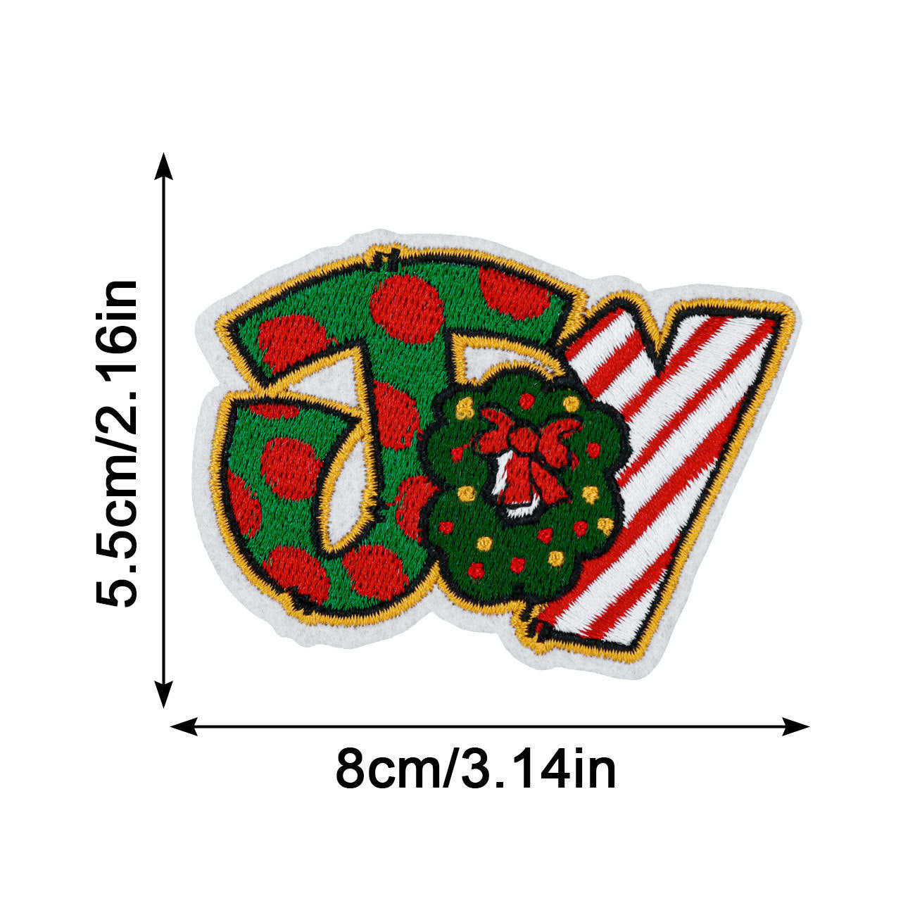 Wholesale Christmas embroidery patch Christmas cloth patch HOHOHO MERRYCHRISAMAS clothing accessories hot stamping label